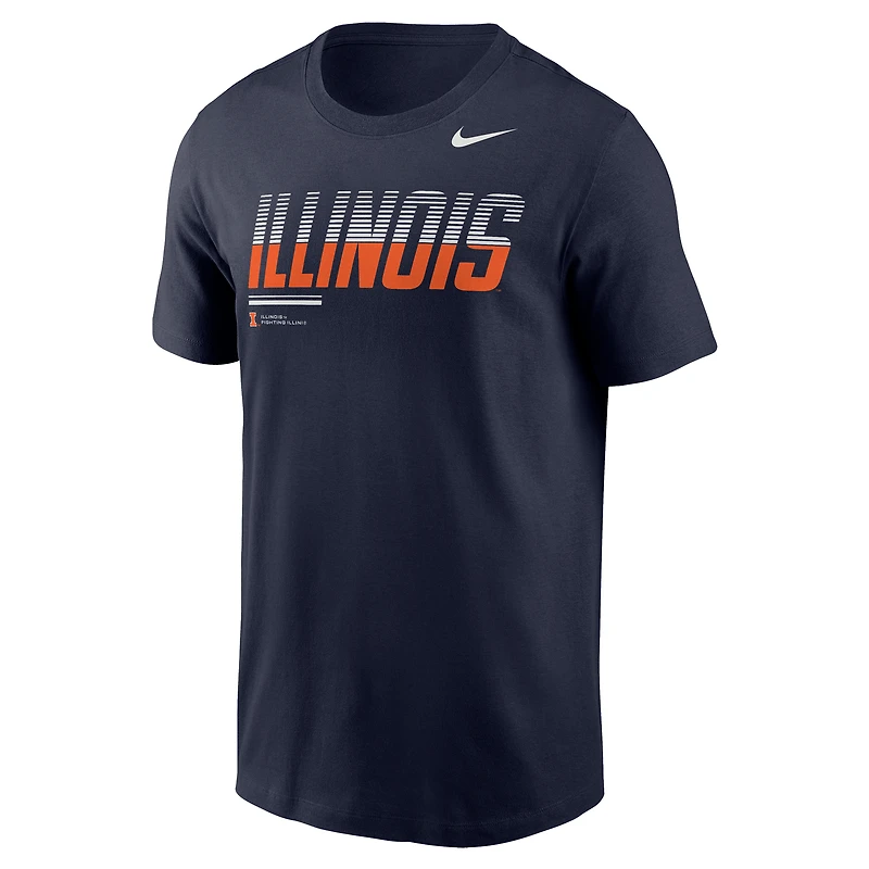 T-shirt Nike Dri-FIT Legend bleu marine pour homme, Illinois Fighting Illini 2026, logo Sideline.