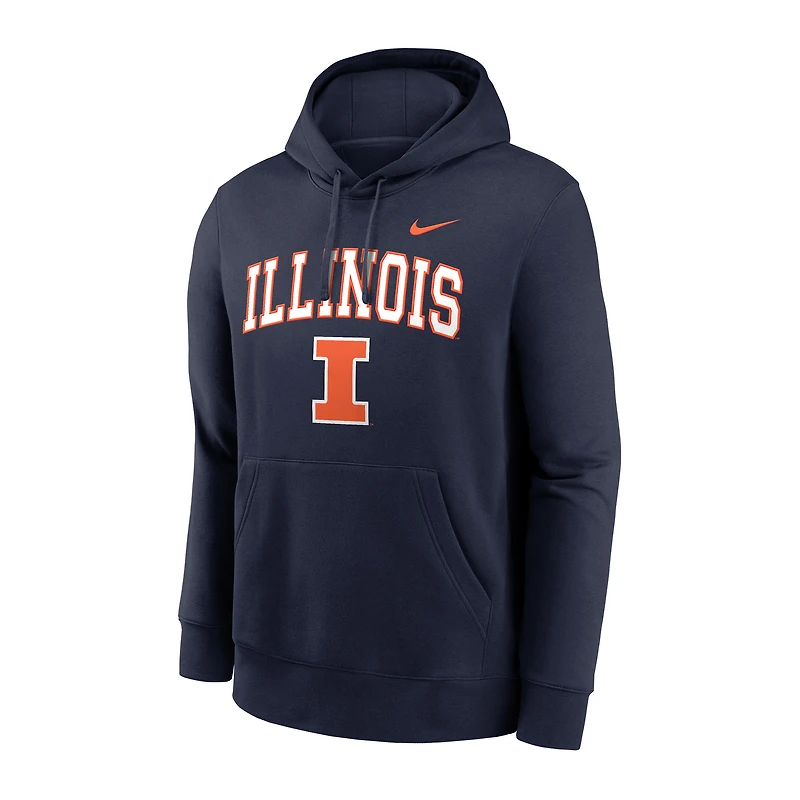 Sweat à capuche Nike bleu marine Illinois Fighting Illini Club pour homme
