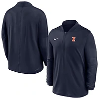 Pull Nike bleu marine Illinois Fighting Illini Dri-FIT à demi-zip pour homme