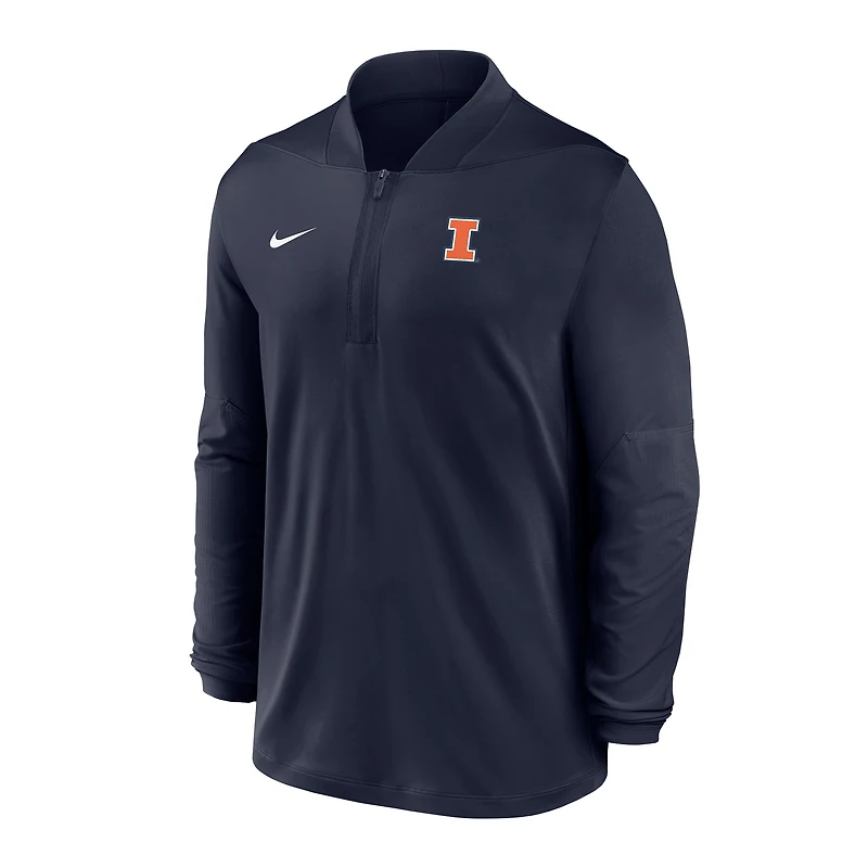 Men's Nike  Navy Illinois Fighting Illini Dri-FIT Half-Zip Pullover