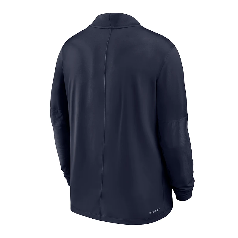 Pull Nike bleu marine Illinois Fighting Illini Dri-FIT à demi-zip pour homme