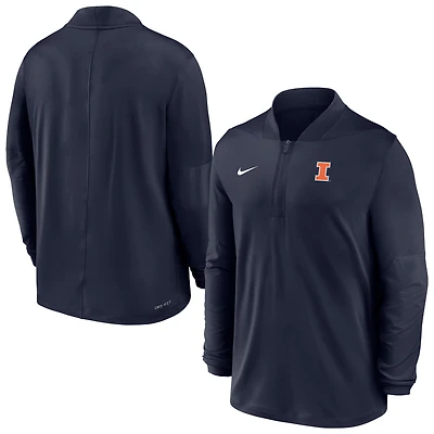 Men's Nike  Navy Illinois Fighting Illini Dri-FIT Half-Zip Pullover