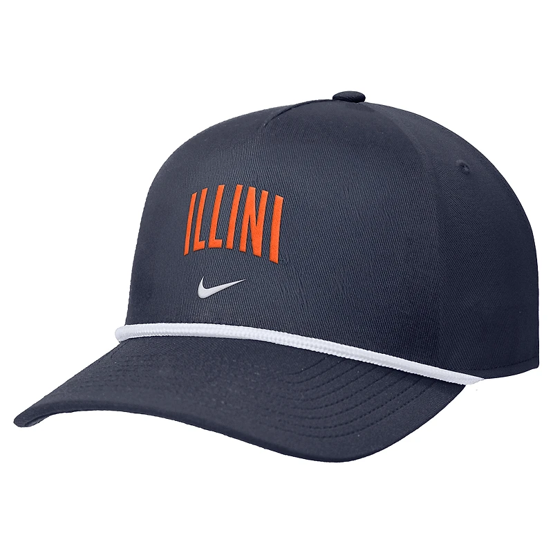 Men's Nike Navy Illinois Fighting Illini Rise Adjustable Hat