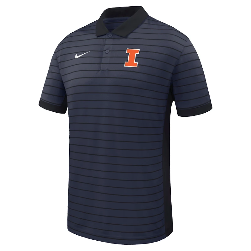 Men's Nike White Illinois Fighting Illini Victory Stripe Dri-FIT Polo