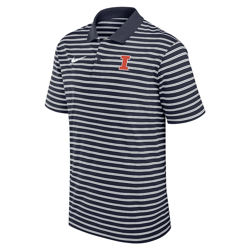 Polo Nike bleu marine Illinois Fighting Illini Victory Stripe Performance pour homme