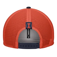 Men's Nike Navy Illinois Fighting Illini Vintage Arch Rise Performance Trucker Adjustable Hat
