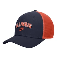 Men's Nike Navy Illinois Fighting Illini Vintage Arch Rise Performance Trucker Adjustable Hat