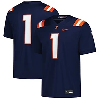 Maillot de football américain Nike n°1 bleu marine des Fighting Illini l'Illinois pour homme