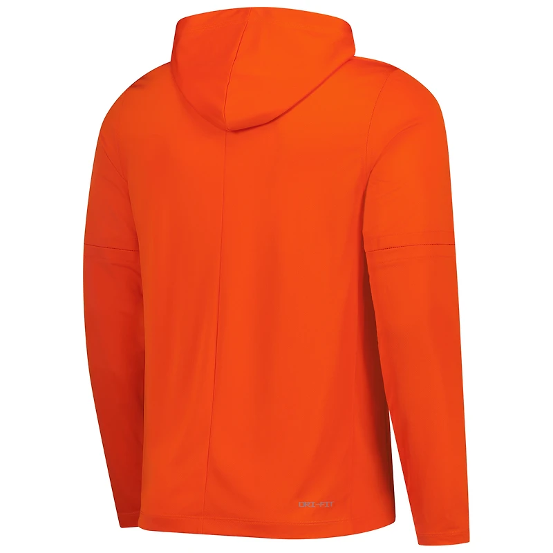 T-shirt à capuche Nike orange Illinois Fighting Illini 2025 Sideline Dri-FIT manches longues pour homme