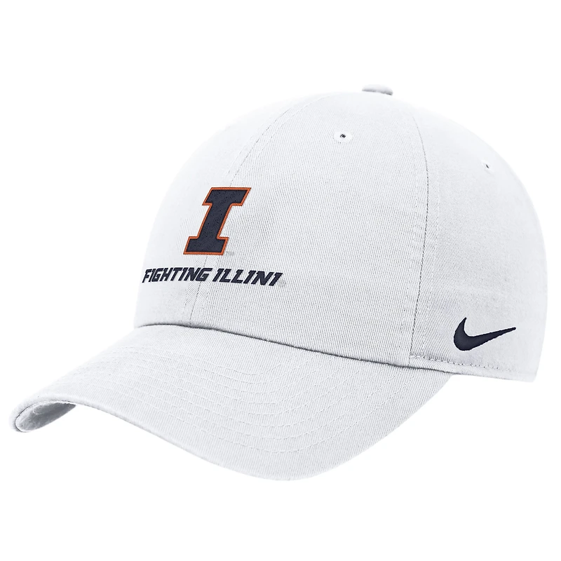 Men's Nike White Illinois Fighting Illini 2025 On-Field Club Adjustable Hat