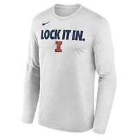 Men's Nike  White Illinois Fighting Illini 2026 On-Court Bench Long Sleeve T-Shirt