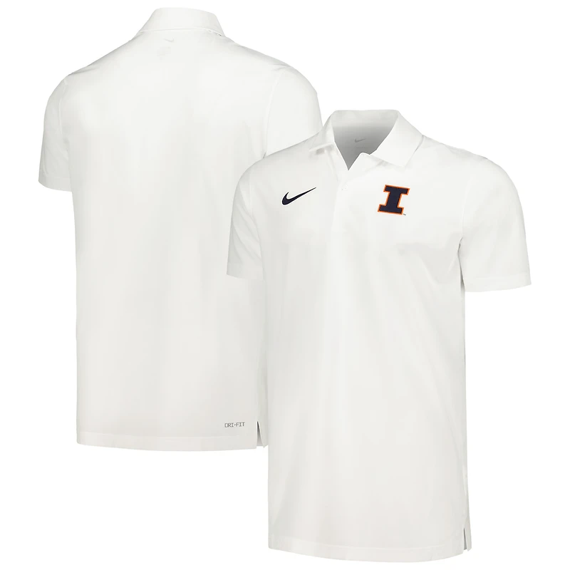 Polo Nike Illinois Fighting Illini Sideline blanc pour homme