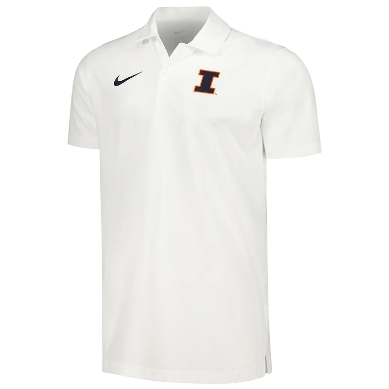 Polo Nike Illinois Fighting Illini Sideline blanc pour homme
