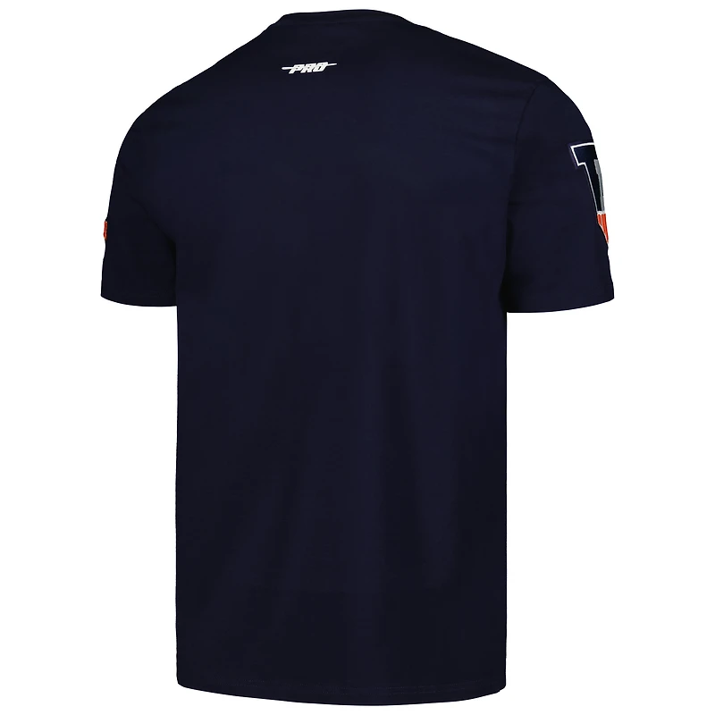 T-shirt Pro Standard Illinois Fighting Illini Classic Stacked Logo pour homme, bleu marine