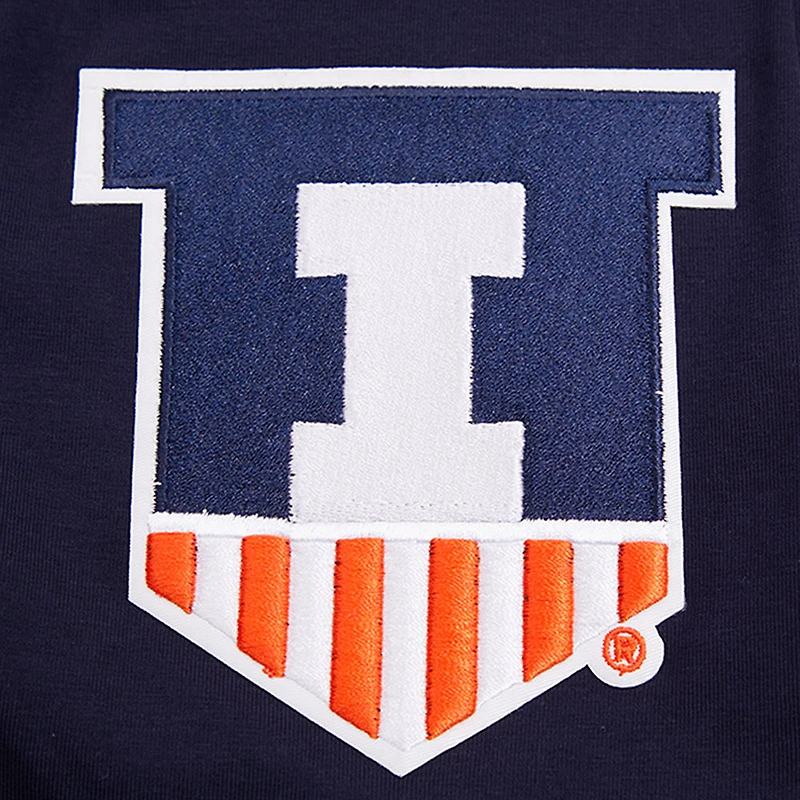 T-shirt Pro Standard Illinois Fighting Illini Classic Stacked Logo pour homme, bleu marine