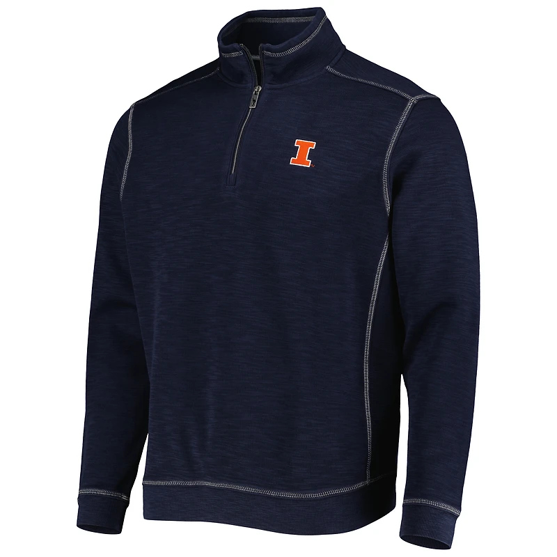 Tommy Bahama Navy Illinois Fighting Illini Sport Tobago Bay Tri-Blend Mock Neck Half-Zip Jacket