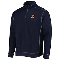 Tommy Bahama Navy Illinois Fighting Illini Sport Tobago Bay Tri-Blend Mock Neck Half-Zip Jacket