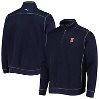Tommy Bahama Navy Illinois Fighting Illini Sport Tobago Bay Tri-Blend Mock Neck Half-Zip Jacket
