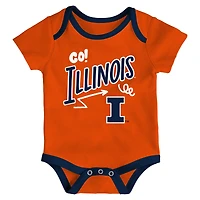 Ensemble de 3 pièces pour nouveau-né et nourrisson Outerstuff Illinois Fighting Illini All Day Play