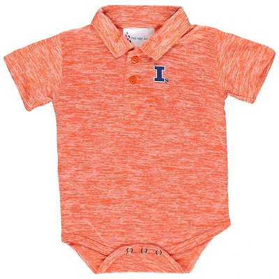 Body polo de golf orange Illinois Fighting Illini Space-Dye pour nouveau-né et nourrisson Two Feet Ahead