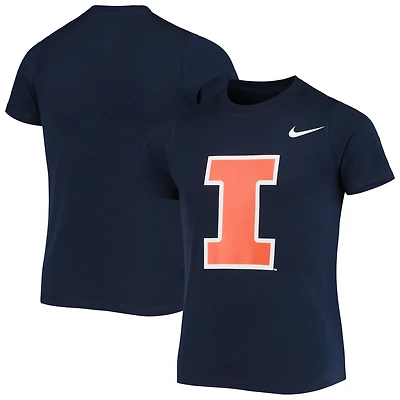 T-shirt Nike bleu marine avec logo des Fighting Illini de l'Illinois pour enfants d'âge préscolaire