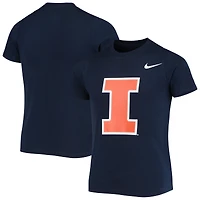 T-shirt Nike bleu marine avec logo des Fighting Illini de l'Illinois pour enfants d'âge préscolaire