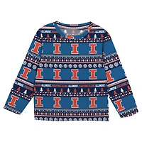 Preschool Outerstuff  Navy Illinois Fighting Illini Ugly Sweater Pajama Set