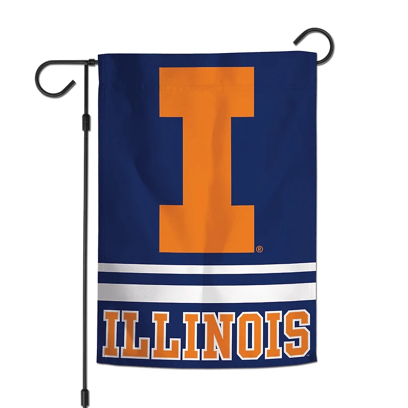 Drapeau de jardin double face WinCraft Illinois Fighting Illini 12'' x 18'' College Vault