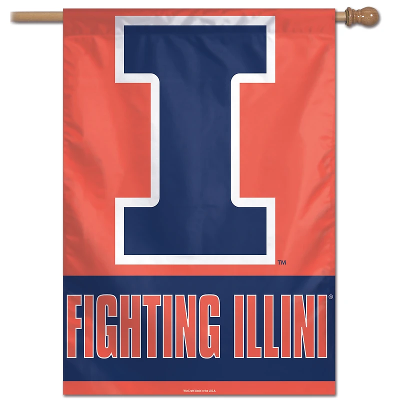 Bannière verticale simple face WinCraft Illinois Fighting Illini 28" x 40"