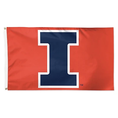 Drapeau simple face WinCraft Illinois Fighting Illini 3' x 5' avec logo principal