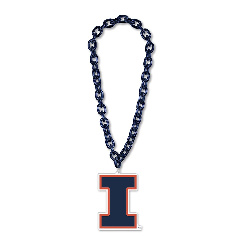WinCraft Illinois Fighting Illini Collier avec logo à grande chaîne
