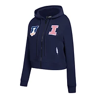Veste à capuche zippée sequins Pro Standard bleu marine pour femme Illinois Fighting Illini Game Day