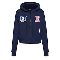 Veste à capuche zippée sequins Pro Standard bleu marine pour femme Illinois Fighting Illini Game Day