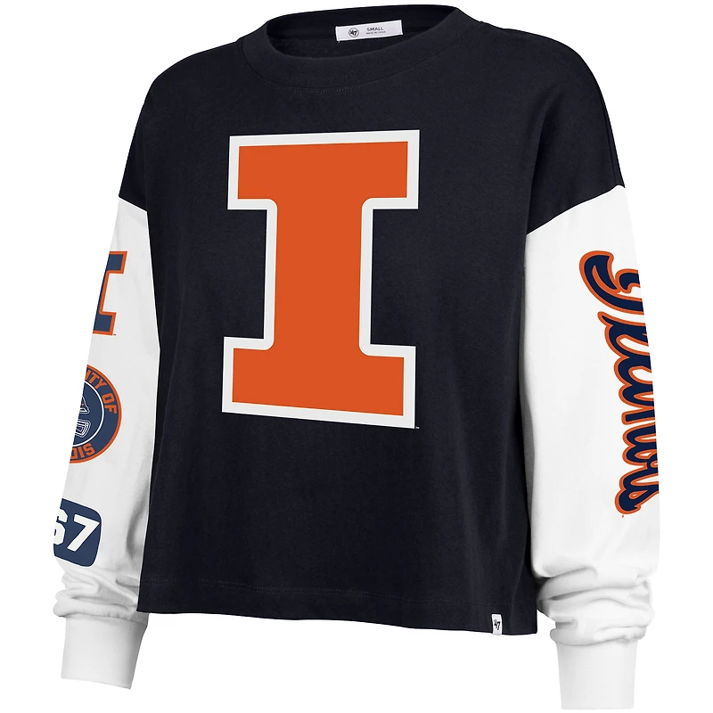 Women's '47 Navy Illinois Fighting Illini Sydney Long Sleeve T-Shirt