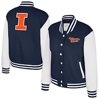 Veste polaire à boutons-pression Colosseum Navy Illinois Fighting Illini French Baguette pour femme
