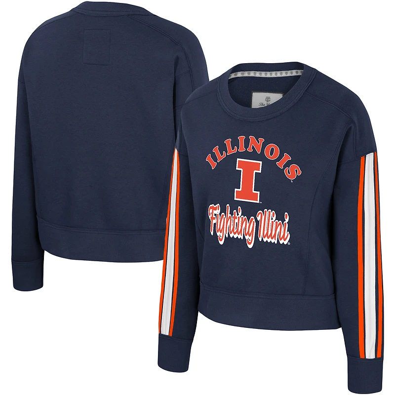 Sweat-shirt femme Colosseum Navy Illinois Fighting Illini Honeymoon
