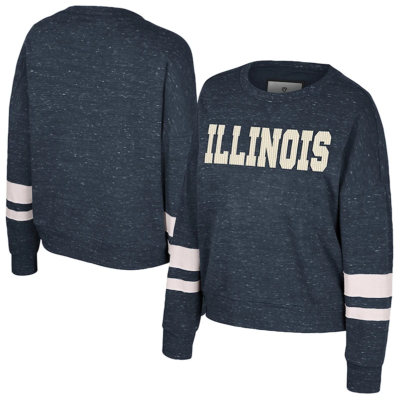 Sweat-shirt à enfiler pour femme Colosseum Navy Illinois Fighting Illini Lost City Speckle