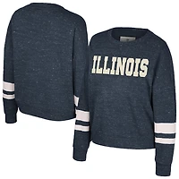 Sweat-shirt à enfiler pour femme Colosseum Navy Illinois Fighting Illini Lost City Speckle
