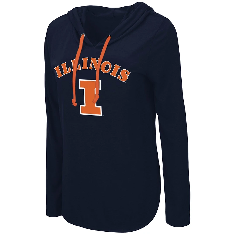 Colosseum Navy Illinois Fighting Illini My Lover T-shirt à capuche léger manches longues pour femme