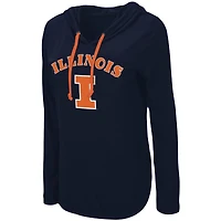 Colosseum Navy Illinois Fighting Illini My Lover T-shirt à capuche léger manches longues pour femme