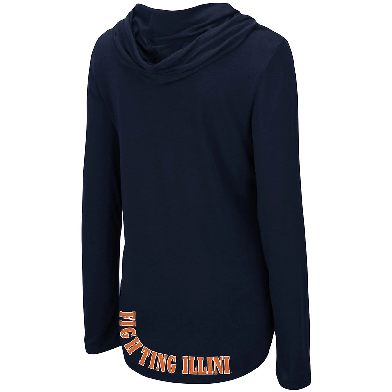 Colosseum Navy Illinois Fighting Illini My Lover T-shirt à capuche léger manches longues pour femme