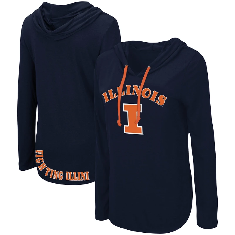 Colosseum Navy Illinois Fighting Illini My Lover T-shirt à capuche léger manches longues pour femme
