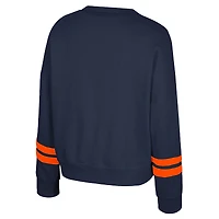 Sweat-shirt en molleton à col rond Splashy pour femme, bleu marine, Illinois Fighting Illini