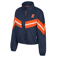 Women's Colosseum  Navy Illinois Fighting Illini Thin Ice Full-Zip Windbreaker