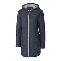 Women's Cutter & Buck Heather Navy Illinois Fighting Illini Rainier Primaloft Eco Hooded Long Coat
