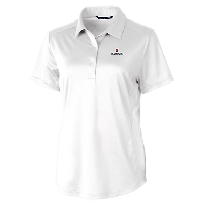 Polo Prospect pour femme Cutter & Buck White Illinois Fighting Illini