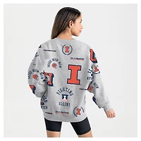 Sweat-shirt polaire gris Gameday Couture pour femme des Fighting Illini de l'Illinois, toujours prêt à répéter