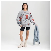 Sweat-shirt polaire gris Gameday Couture pour femme des Fighting Illini de l'Illinois, toujours prêt à répéter