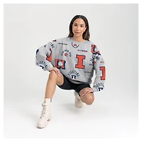 Sweat-shirt polaire gris Gameday Couture pour femme des Fighting Illini de l'Illinois, toujours prêt à répéter