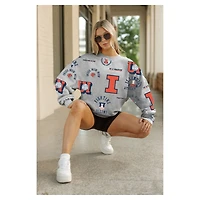 Sweat-shirt polaire gris Gameday Couture pour femme des Fighting Illini de l'Illinois, toujours prêt à répéter